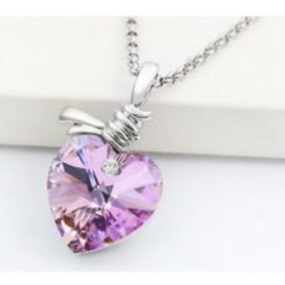 OCEANS HEART Necklace Pendant Swarovski Crystal